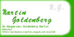 martin goldenberg business card